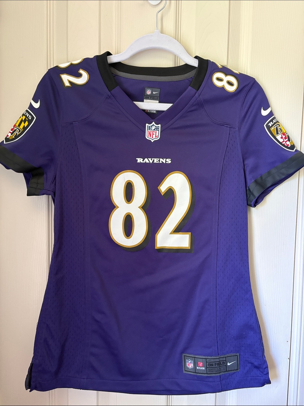 Official Licensed NFL Purple Baltimore Ravens #82 Women's Jersey size Small